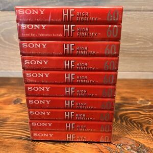10 Pack Sony HF Hi Fidelity 60 Minute Cassette Normal Bias Blank Tapes‎ Sealed